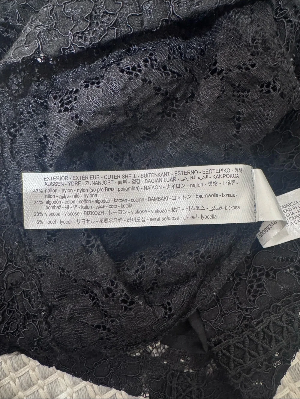 Zara Black Lace Long-Sleeve Women's Top size medium